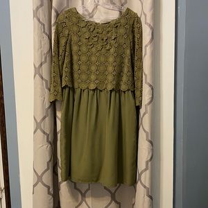Cremieux dress with attached crochet overlay